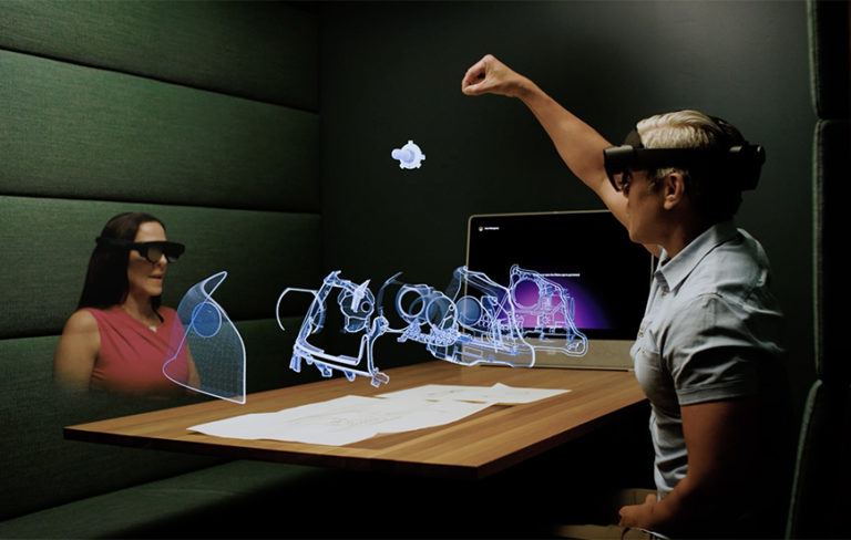 two people using Webex Hologram